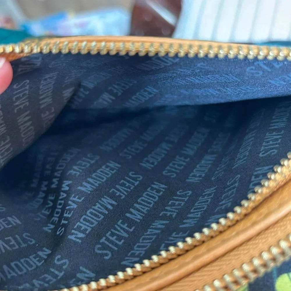 💛 Steve Madden Mustard Pebbled Leather Wristlet | Double Zipper | Bold & Chic